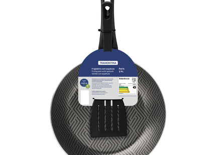 Sartén Tramontina Paris en Aluminio con Revestimiento Interno con Antiadherente Starflon Max y Externo Siliconado Negro con Espátula de 24 cm 1.2 L