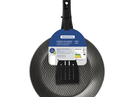 Sartén Tramontina Paris en Aluminio con Revestimiento Interno con Antiadherente Starflon Max y Externo Siliconado Negro con Espátula de 26 cm 1.8 L
