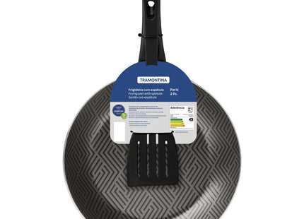 Sartén Tramontina Paris en Aluminio con Revestimiento Interno con Antiadherente Starflon Max y Externo Siliconado Negro con Espátula de 28 cm 2.0 L