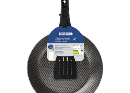 Sartén Tramontina Paris en Aluminio con Revestimiento Interno con Antiadherente Starflon Max y Externo Siliconado Negro con Espátula de 28 cm 2.0 L