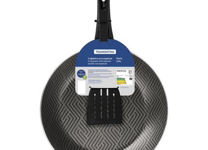 Sartén Tramontina Paris en Aluminio con Revestimiento Interno con Antiadherente Starflon Max y Externo Siliconado Negro con Espátula de 30 cm 2.5 L