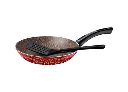 Sartén Tramontina Paris en Aluminio con Revestimiento Interno con Antiadherente Starflon Max y Externo Siliconado Rojo con Espátula de 20 cm 0.8 L