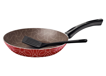 Sartén Tramontina Paris en Aluminio con Revestimiento Interno con Antiadherente Starflon Max y Externo Siliconado Rojo con Espátula de 28 cm 2.0 L
