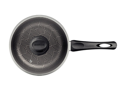 Olla Tramontina Paris en Aluminio con Revestimiento Interno y Externo Antiadherente Starflon Max Plomo con Tapa de Vidrio 18 cm 2.1 L