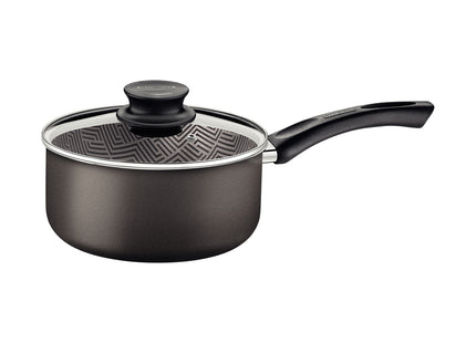Olla Tramontina Paris en Aluminio con Revestimiento Interno y Externo Antiadherente Starflon Max Plomo con Tapa de Vidrio 18 cm 2.1 L