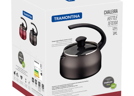 Tetera Tramontina en Aluminio con Revestimiento Interno y Externo de Antiadherente Starflon Max Plomo 1.9 L