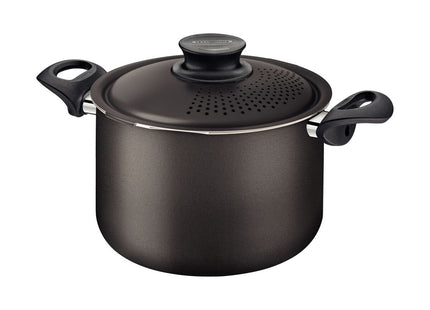 Olla Pasta Tramontina Paris en Aluminio con Revestimiento Interno y Externo con Antiadherente Starflon Max con Tapa de Aluminio Plomo 24 cm 7.2 L