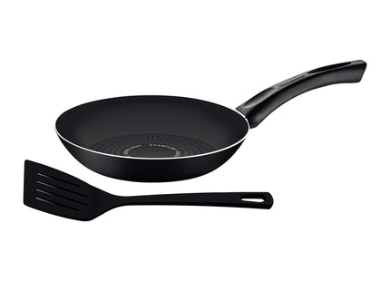Sartén Tramontina Paris+ en Aluminio con Revestimiento Interno y Externo en Antiadherente Starflon Excellent Negro con Espátula de 20 cm 0.8 L