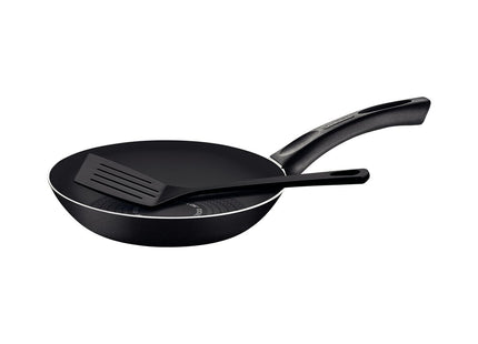 Sartén Tramontina Paris+ en Aluminio con Revestimiento Interno y Externo en Antiadherente Starflon Excellent Negro con Espátula de 20 cm 0.8 L