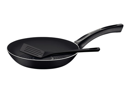 Sartén Tramontina Paris+ en Aluminio con Revestimiento Interno y Externo en Antiadherente Starflon Excellent Negro con Espátula de 24 cm 1.2 L