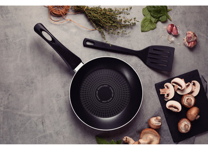 Sartén Tramontina Paris+ en Aluminio con Revestimiento Interno y Externo en Antiadherente Starflon Excellent Negro con Espátula de 24 cm 1.2 L