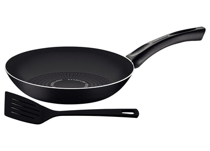 Sartén Tramontina Paris+ en Aluminio con Revestimiento Interno y Externo en Antiadherente Starflon Excellent Negro con Espátula de 28 cm 2 L