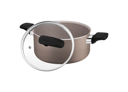 Cacerola Tramontina Milazzo en Aluminio con Revestimiento Interno y Externo en Antiadherente Starflon Max Almendra 24 cm