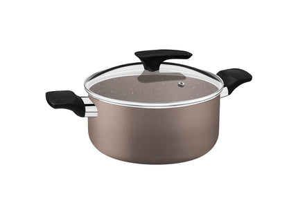 Cacerola Tramontina Milazzo en Aluminio con Revestimiento Interno y Externo en Antiadherente Starflon Max Almendra 24 cm