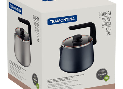 Tetera Tramontina en Aluminio con Revestimiento Interno y Externo de Antiadherente Starflon Max Azul Marino 2.3 L