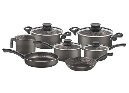 Batería de Cocina Tramontina Paris en Aluminio con Revestimiento Interno y Externo con Antiadherente Starflon Max Plomo 7 Piezas