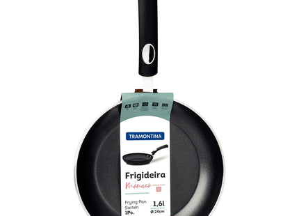 Sartén Tramontina Mônaco Induction en Aluminio con Revestimiento Interno y Externo Antiadherente Starflon Premium Negro 24 cm 1.6 L