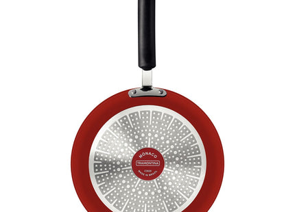 Sartén Tramontina Mônaco Induction en Aluminio con Revestimiento Interno Antiadherente Starflon Premium y Externo Siliconado Rojo 24 cm 1.6 L