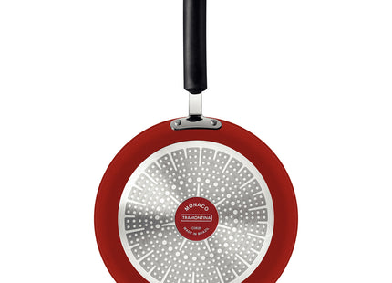 Sartén Tramontina Mônaco Induction en Aluminio con Revestimiento Interno Antiadherente Starflon Premium y Externo Siliconado Rojo 24 cm 1.6 L