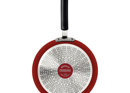 Panquequera Tramontina Mônaco Induction en Aluminio con Revestimiento Interno Antiadherente Starflon Premium y Externo Siliconado Rojo 22 cm 0.8 L