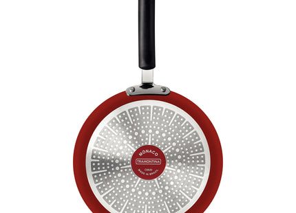 Panquequera Tramontina Mônaco Induction en Aluminio con Revestimiento Interno Antiadherente Starflon Premium y Externo Siliconado Rojo 22 cm 0.8 L