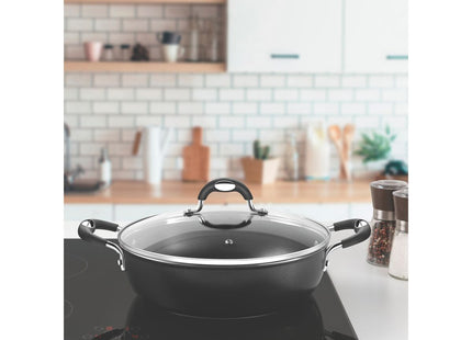 Arrocera Tramontina Mônaco Induction en Aluminio con Revestimiento Interno y Externo Antiadherente Starflon Premium Negro con Tapa 28 cm 4.2 L
