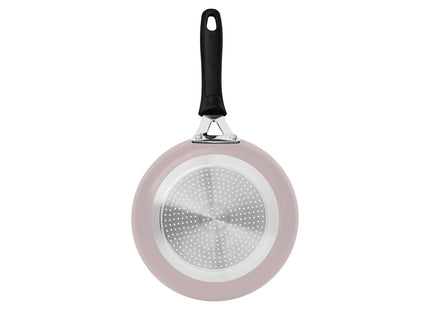Sartén Tramontina Tunis en Aluminio con Revestimiento Interno Cerámico y Externo Siliconado Rosa Trufado 20 cm 0.9 L