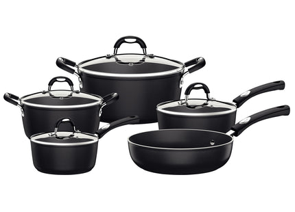 Batería de Cocina Tramontina Mônaco Induction en Aluminio con Revestimiento Interno y Externo Antiadherente Starflon Premium Negro 5 Piezas