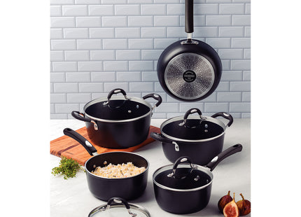 Batería de Cocina Tramontina Mônaco Induction en Aluminio con Revestimiento Interno y Externo Antiadherente Starflon Premium Negro 5 Piezas