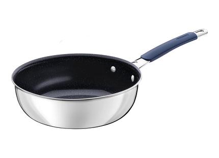 Batería de Cocina Tramontina Romagna en Acero Inoxidable y Aluminio con Revestimiento Interno Cerámico Black Stone 4 Piezas