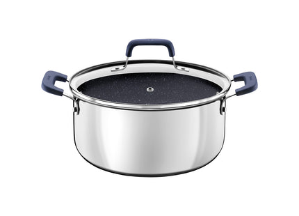 Batería de Cocina Tramontina Romagna en Acero Inoxidable y Aluminio con Revestimiento Interno Cerámico Black Stone 4 Piezas