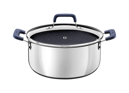 Batería de Cocina Tramontina Romagna en Acero Inoxidable y Aluminio con Revestimiento Interno Cerámico Black Stone 4 Piezas