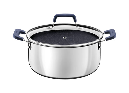 Batería de Cocina Tramontina Romagna en Acero Inoxidable y Aluminio con Revestimiento Interno Cerámico Black Stone 4 Piezas