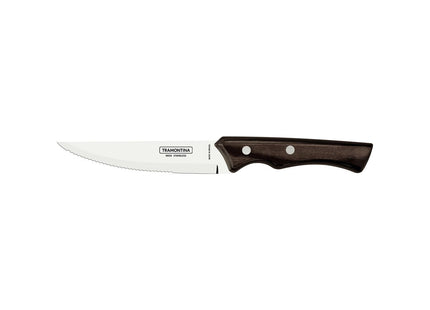 Cuchillo para Asado Jumbo Tramontina con Lámina de Acero Inoxidable y Mango en Madera Tratada Polywood Castaño 5"