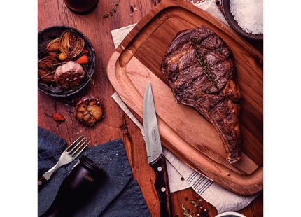 Cuchillo para Asado Jumbo Tramontina con Lámina de Acero Inoxidable y Mango en Madera Tratada Polywood Castaño 5"
