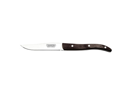 Cuchillo para Asado Tramontina Paisano con Lámina de Acero Inoxidable y Mango de Madera Tratada Polywood Castaño 4"