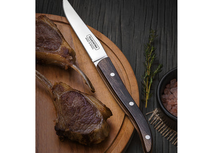 Cuchillo para Asado Tramontina Paisano con Lámina de Acero Inoxidable y Mango de Madera Tratada Polywood Castaño 4"