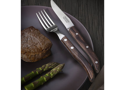 Cuchillo para Asado Tramontina Paisano con Lámina de Acero Inoxidable y Mango de Madera Tratada Polywood Castaño 4"
