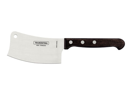 Hachuela Tramontina con Lámina de Acero Inoxidable y Mangos de Madera Tratada Polywood Castaño 4"