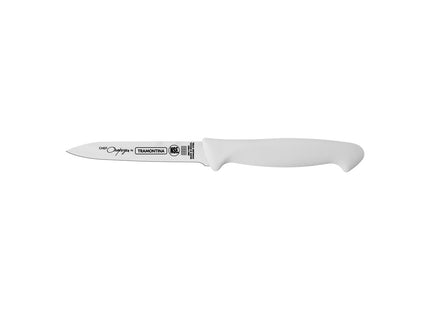 Cuchillo para Legumbres y Frutas Tramontina Premium con Lámina de Acero Inoxidable y Mango de Polipropileno Blanco 4"