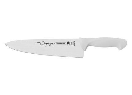 Cuchillo Chef Tramontina Premium con Lámina de Acero Inoxidable y Mango de Polipropileno Blanco10"