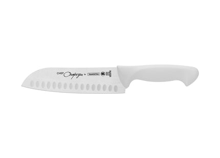Cuchillo Santoku Tramontina Premium con Lámina de Acero Inoxidable y Mango de Polipropileno Blanco 7"