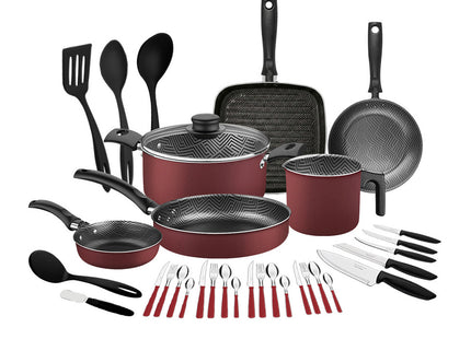Batería de Cocina Tramontina Práctica 41 Piezas Roja