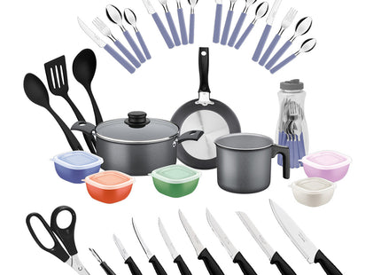 Batería de Cocina Tramontina Práctica 38 Piezas Gris