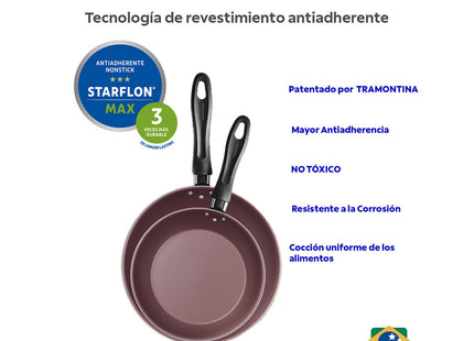 Batería de Cocina Tramontina Práctica 12 Piezas Rosa