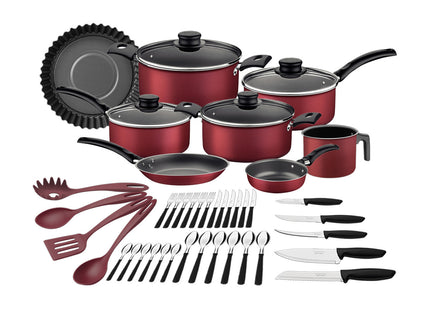 Batería de Cocina Tramontina Práctica 45 Piezas Roja