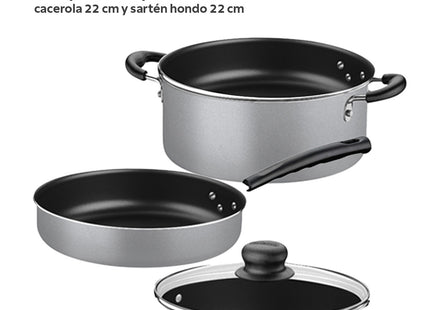 Batería de Cocina Tramontina Resistente 1.6 mm 32 Piezas Gris