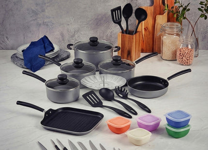 Batería de Cocina Tramontina Resistente 1.6 mm 32 Piezas Gris