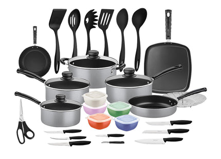 Batería de Cocina Tramontina Resistente 1.6 mm 32 Piezas Gris