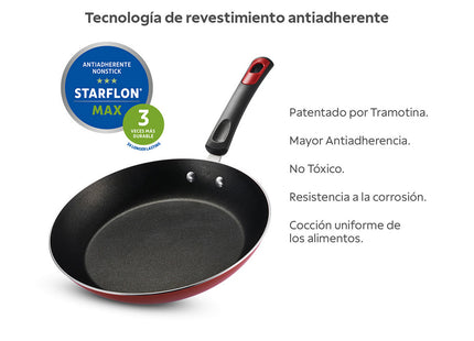 Batería de Cocina Tramontina Aluminio de Alta Gama 22 Piezas Roja